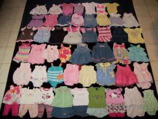 Baby Girls Clothes Lot of 62 Size 3 6 Months Spring Summer