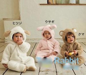 Winter Animal Onesie Fleece Coat for Boy Girl Baby Clothes Bear Pig Sheep Lovely