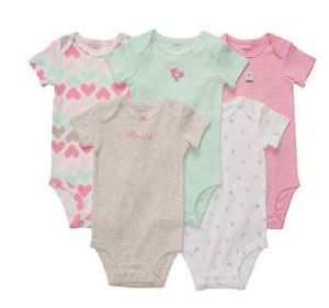 Carters Baby Girl Clothes 5 Pack Bodysuits Blue Birds 3 6 9 12 18 24 Months