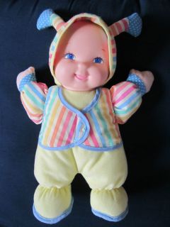 11" Love Bug Baby Doll Yellow with Striped Clothing by Goldberger