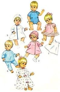 Vintage 12" Ginny Baby Doll Clothes Pattern 7931