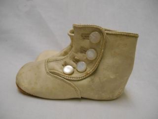 Old Victorian Childrens Kids Baby Shoes 4 Button High Top Shoes