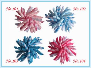 20 Blessing Girl 3 5" Corker Hair Bows Sparkle Ribbon 176 Style Clip A9A