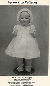 15 in Byron Doll Clothes Sew Pattern Baby Hilda Dress Petticoat Panties Bonnet