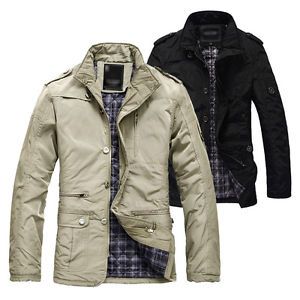2014 New Fashion Men's Winter Warm Cotton Jacket Trench Outdoor Coat EY