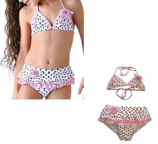 Kate Mack Girls Let's Polka Dot 2 PC Bikini Swimsuit Size 6X