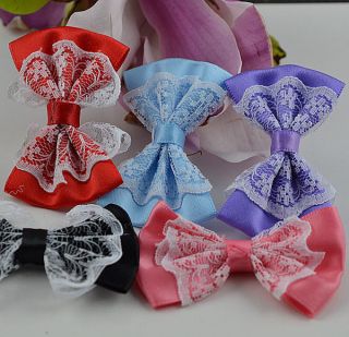 Lovely 20pcs Mixed 5Color Hair Bow Baby Beautiful Bow Bilayer JJ03