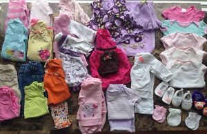 0 3 Month Baby Girl Clothes 33 Piece Lot Plus Shoes Mittens Carters Gymboree