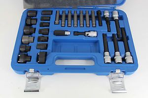 30pc Alternator Freewheel Pulley Removal Engine Auto Service Repair Tool Kit Set
