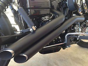 Vance Hines Side Shots Black Exhaust Pipes Harley 06 11 Dyna