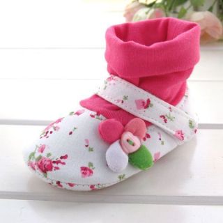 Toddler Baby Girl Soft Sole Floral Walking Socks Shoes Size 3 15 Months CA3331