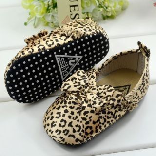New Guess Baby Girl Leopard Infant Pre Walker Dress Crib Shoe 9 12 Months Size 4