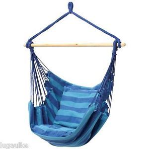 New Blue Hanging Rope Chair Hammock Swing Chair Weight Capacity 265 Lbs
