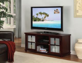 Kings Brand Cherry Wood Plasma TV Stand Entertainment Center with Storage New