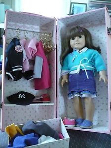 American Girl Doll Carry Case Clothes Shoes Accessories Lot