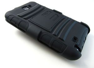 Black Rugged Hard Case Cover Belt Clip Holster Samsung Galaxy Note Accessory