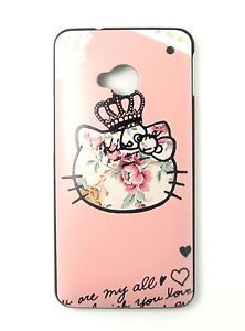 Hello Kitty Crown Fashion Hard Case Cover Skin for HTC One M7 Screen Protector