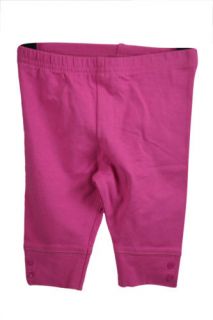 3 Pommes Baby Girls Pink Capri Legging Button Cuff Pants 12 mos $16 New