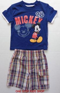 Mickey Mouse Toddler Boys 2T 3T 4T Set Outfit Shirt Shorts Disney