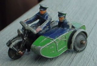 Antique Indian BSA Triumph Harley Davidson Sidecar Motorcycle Cast Toy
