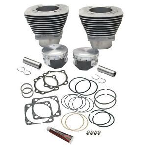 S s 4 1 8 inch Bore Cylinder Piston Kit Harley EVO V124 Engine w s s Crankcases