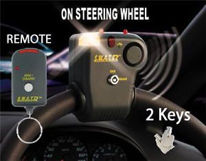 Portable Auto Car Light Sound Steering Wheel Lock Alarm