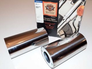 New Harley Davidson Chrome Fork Slider Covers Pair 45963 97