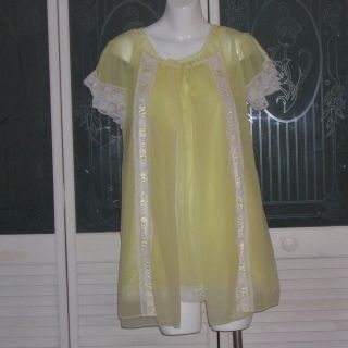 Vintage 50s Sissy Chiffon Babydoll Baby Doll Night Gown Shorty Nightgown