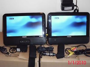 Philips Portable DVD Player with 9''Dual LCD Screens Car Mounts