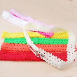 24pcs 1 5cm 12Color Lace Stretch Elastic Headbands Baby Bow for Daisy Flowers