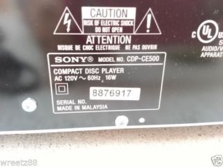 Sony CDP CE500 Home Theater 5 Disc CD Changer CDPCE500