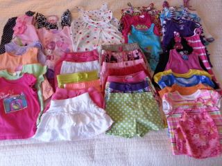 37 Piece Lot of Spring Summer Girls Clothes Sizes 24 Months 2T