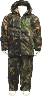 Trail Crest Infant Toddler Boy Girl Fleece Camo Plaid Hooded Jacket Pants Set