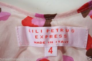 Lili Petrus Express Women's 100 Silk Purple Red Pink Dress Top Tunic s 4 181