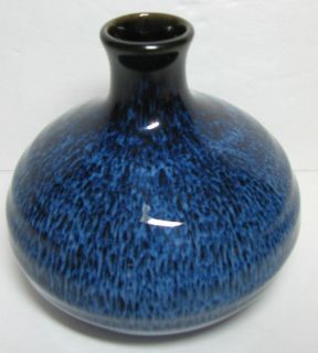 Vintage Japan Art Pottery Bud Vase Blue Glaze Speckled Clay Flower Japanese