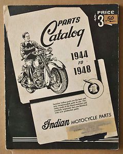 1944 48 Indian Motorcycle Parts Catalog Chief Motorcycle Manual Book