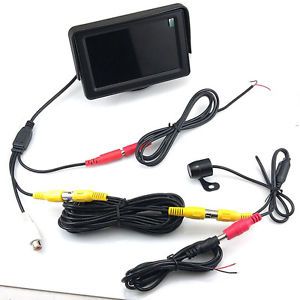 4 3"TFT Sunshade LCD Monitor Car Wireless Rearview Backup Camera Kit Waterproof