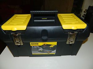 Stanley 19" Auto Home Job Double Metal Latch Tool Box Clean Never Used