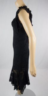 Joseph Ribkoff Couture Black Floral Lace Evening Cocktail Dress Sz 10 M