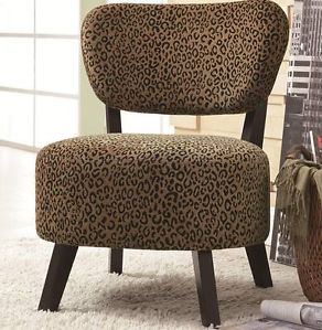 Leopard Print Fabric Round Accent Lounge Chair by Coaster 900420