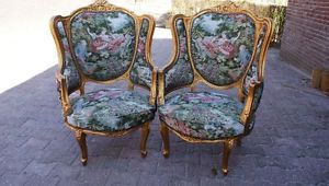 Two Antique French Gobelin Chairs Very Good Quality New Upholstery 1880