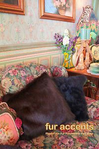 18" Faux Fur Throw Pillow Soft Brown Bear Skin for Sofa Bed Chair Rug Decor New