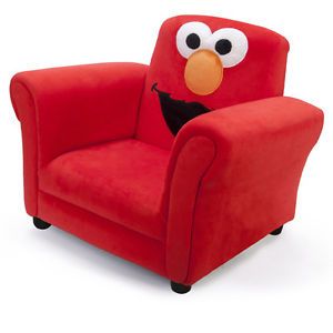 Delta Elmo Giggle Laugh Fabric Upholstered Kids Play Fun Toddler Chair w Sound