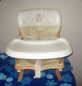 Eddie Bauer 2 Level Booster Seat High Chair Solid Wood