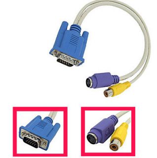 VGA SVGA to TV s Video RCA Composite Adapter Cable Cord