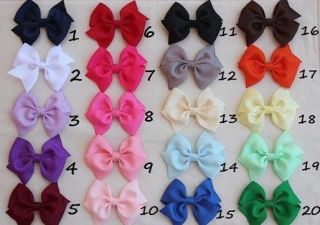 Hot 20 Pcs 3 5" Grosgrain Girls Baby Boutique Hair Bows with Alligator Clip Lot