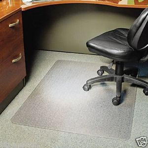 ES Robbins Anchorbar Rectangular Office Chair Mat Carpet High Pile 46 x 60 Clear