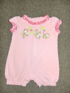 Gymboree Baby Girl Silly Monkey Romper 0 3 Months Item 320