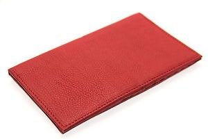 Genuine Leather Red Credit Card Wallet Men or Women