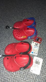 New Red Disney Crocs Caymen Baby Boy Girl Mickey Mouse or Lightning McQueen $30